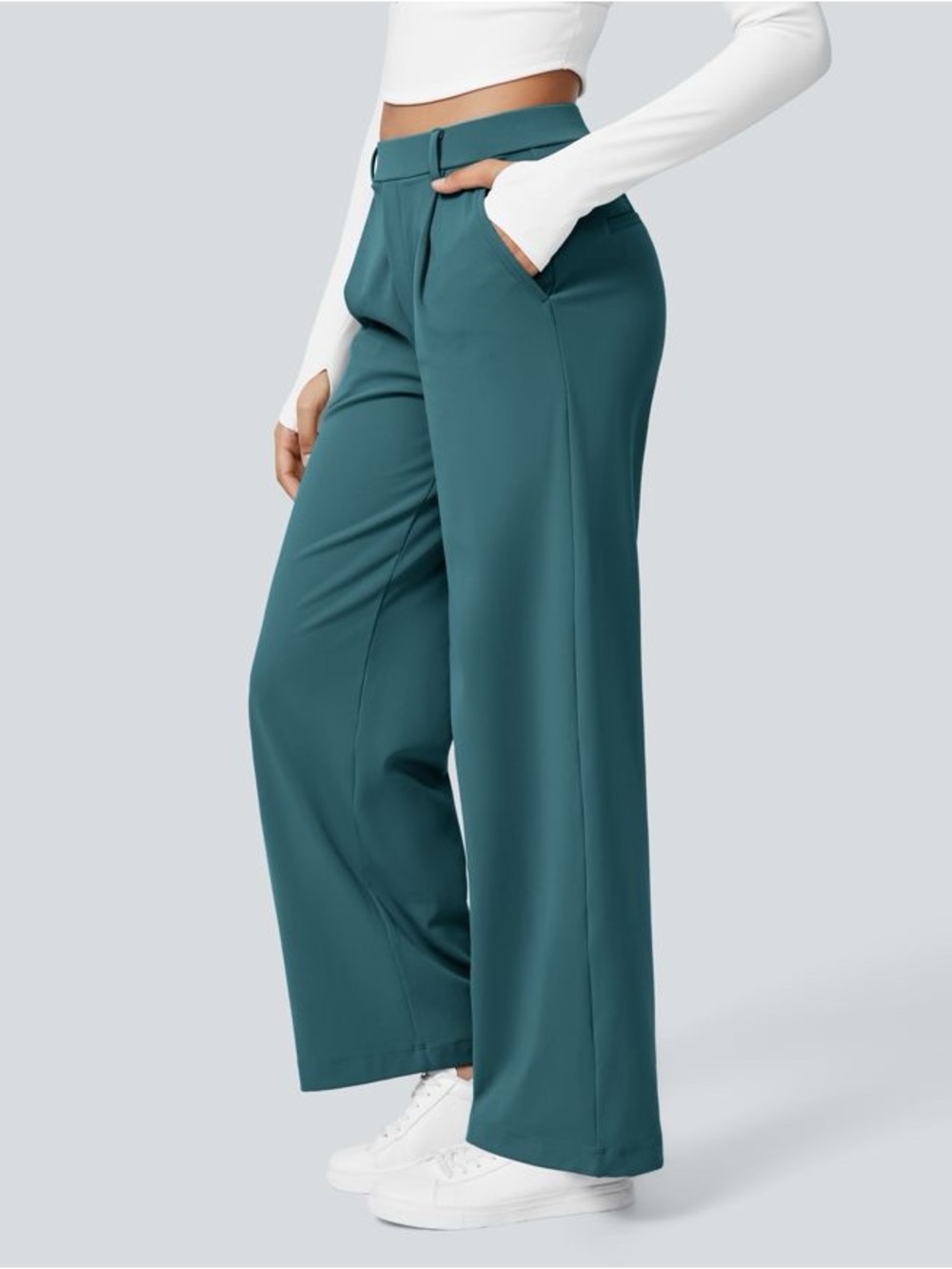 NWT Halara Flex™ DayStretch High Waisted Pocket Straight Leg Work Pants - Picture 1 of 6